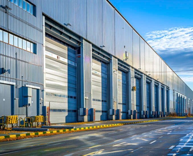 Outdoor picture of large industrial and commercial cold-rolled steel buildings.